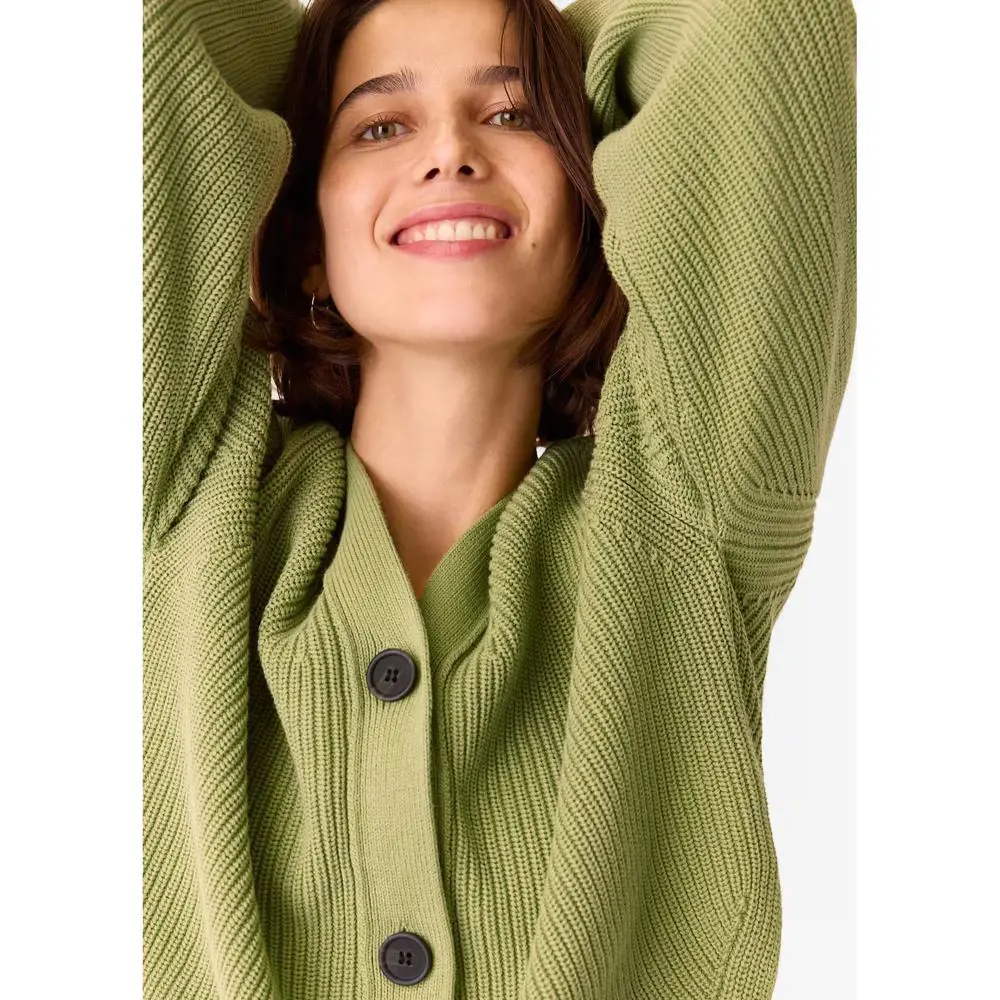 Whistles Green Nala Cotton Cardigan